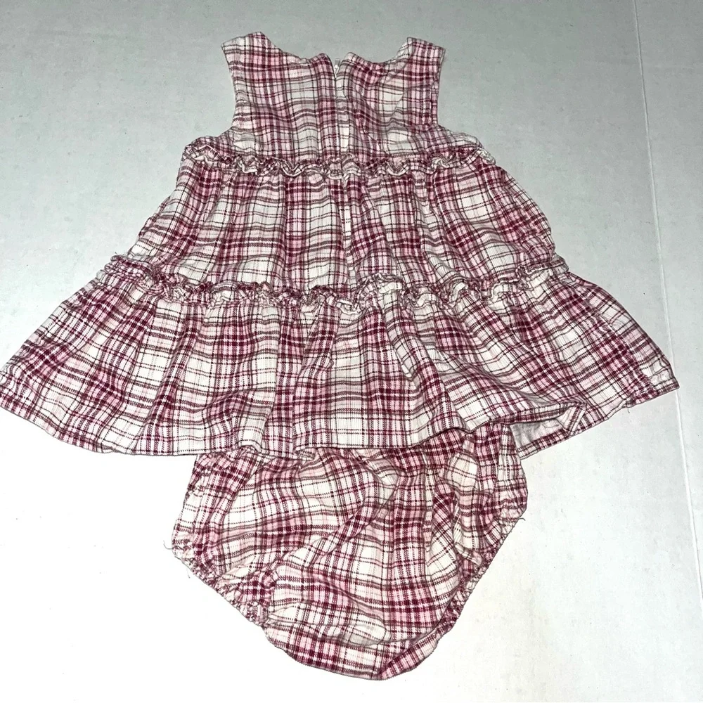 The Children's Place Plaid Corduroy Dress with Matching‎ Diaper Cover 3-6 Months